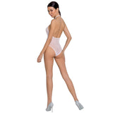 PASSION - FEMME BS088 BODYSTOCKING BLANC TAILLE UNIQUE