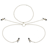 OHMAMA FETISH 4 PINCES À TÉTONS AVEC COLLIER CHAÎNE