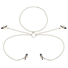 OHMAMA FETISH 4 PINCES À TÉTONS AVEC COLLIER CHAÎNE