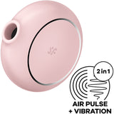 SATISFYER - STIMULATEUR ET VIBRATEUR DOUBLE AIR PULSE PRO TO GO 3 ROSE