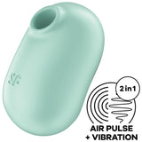 SATISFYER - STIMULATEUR ET VIBRATEUR DOUBLE AIR PULSE PRO TO GO 2 VERT