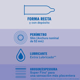DUREX - PRÉSERVATIFS INVISIBLES EXTRA LUBRIFIÉS 12 UNITÉS