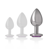 INTENSE - PLUG ANAL EN MÉTAL ALUMINIUM AVEC CRISTAL VIOLET TAILLE L
