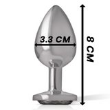 INTENSE - PLUG ANAL EN MÉTAL ALUMINIUM AVEC VERRE NOIR TAILLE M