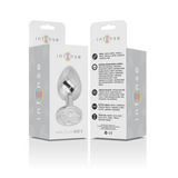 INTENSE - PLUG ANAL EN MÉTAL ALUMINIUM AVEC CRISTAL DARGENT TAILLE S