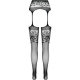 PASSION - S029 COLLANT NOIR AVEC JARRETIÈRE TAILLE UNIQUE
