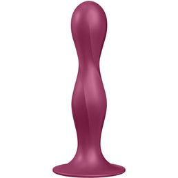 SATISFYER - GODE EN SILICONE DOUBLE BALL-R GRENAT