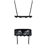 LIVCO CORSETTI FASHION - BELITA LC 90231 SOUTIEN-GORGE + CULOTTE + JARRETIÈRE NOIR L/XL