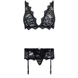 LIVCO CORSETTI FASHION - BELITA LC 90231 SOUTIEN-GORGE + CULOTTE + JARRETIÈRE NOIR L/XL