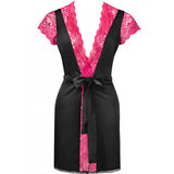 LIVCO CORSETTI FASHION - KUMIKO LC 90428 ROBE DE CHAMBRE + CULOTTE NOIR L/XL
