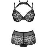 LIVCO CORSETTI FASHION - LINERA FOR THE SENSES COLLECTION SOUTIEN-GORGE + CULOTTE NOIR L/XL