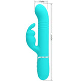 PRETTY LOVE - VIBRATEUR COALE RABBIT PERLES VERT AQUA