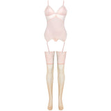 LIVCO CORSETTI FASHION - ENSEMBLE PERSINNE PÊCHE CORSET + CULOTTE + BAS