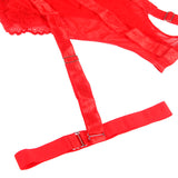 SUBBLIME - TEDDY AVEC JARRETIÈRE DÉTAIL POITRINE ROUGE S/M