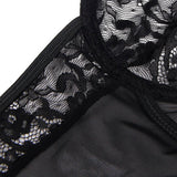 SUBBLIME - TEDDY AVEC JARRETIÈRE AVEC DÉTAIL DENTELLE ET BANDES NOIR L/XL