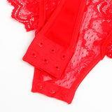 SUBBLIME - TEDDY AVEC JARRETIÈRE AVEC DÉTAIL DENTELLE ET BANDES ROUGE L/XL