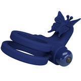 PRETTY LOVE - JAMELE DOUBLE ANNEAU AVEC VIBRATION & STIMULATEUR DE PAPILLON BLEU