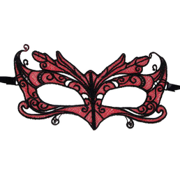 QUEEN LINGERIE - MASQUE EN DENTELLE DÉTAILS ROUGES