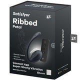 SATISFYER - RIBBED PETAL TÉLÉCOMMANDE DE STIMULATEUR DE POINT G NOIR APPLICATION GRATUITE