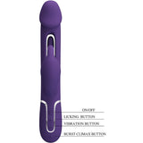 PRETTY LOVE - VIBRATEUR MULTIFONCTION 3 EN 1 KAMPAS RABBIT AVEC LANGUE VIOLET