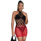 SUBBLIME - 952242 ROBE RÉSILLE ÉLASTIQUE DÉGRADÉ ROUGE ET NOIR TAILLE UNIQUE