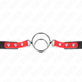 KINK - GAG AVEC PLUSIEURS O-RINGS 4 / 4,8 CM ROUGE 38 X 56 CM