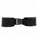 KINK - APPAREILS-POIGNETS À CROCHET ET BOUCLE EN NYLON ROUGE-NOIR MODÈLE 1 AJDUSTABLE 25-35 CM X 6 CM
