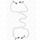 KINK - 4 PINCES À METON CHAÎNE 32 CM AVEC PETITES CHAÎNES 14 CM