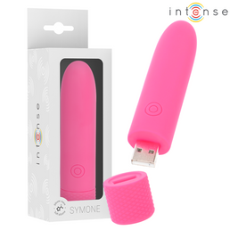 INTENSE - SYMONE BULLET VIBRANT RECHARGEABLE USB 8 VIBRATIONS ROSE 10 X 2,2 CM