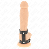 KINK - ANNEAU PÉNIS DOUBLE EN CUIR RÉGLABLE