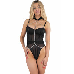 LIVCO CORSETTI FASHION - RUBIKA LC XG079 BODY AVEC RAS DE COU NOIR XL