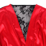 SUBBLIME - 954017 CARACO DOS TRANSPARENT EN DENTELLE + STRING ROUGE/NOIR S/M