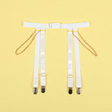 SUBBLIME - 954284 BODY AVEC CHAÎNES + PORTE-JARRETELLES BLANC S/M