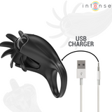 INTENSE - MABEL ANNEAU VIBRANT 10 VIBRATIONS AVEC STIMULATEUR DE CLITORIS NOIR