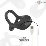 INTENSE - ALEX VIBRATEUR DOUBLE ANNEAU PÉNIS 10 VIBRATIONS NOIR