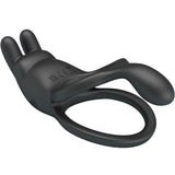PRETTY LOVE - SETH DOUBLE ANNEAU VIBRANT LAPIN 7 VIBRATIONS NOIR