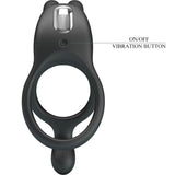 PRETTY LOVE - SETH DOUBLE ANNEAU VIBRANT LAPIN 7 VIBRATIONS NOIR