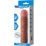 PRETTY LOVE - KYLIAN MANCHON PÉNIS AVEC EXTENSION 7,6 CM MULÂTRE
