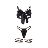 SUBBLIME - 955205 ENSEMBLE SOUTIEN-GORGE AVEC NŒUD NOIR RÉGLABLE L/XL