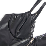SUBBLIME - 955465 CORPS À FERMETURE ÉCLAIR EN CUIR NOIR L/XL