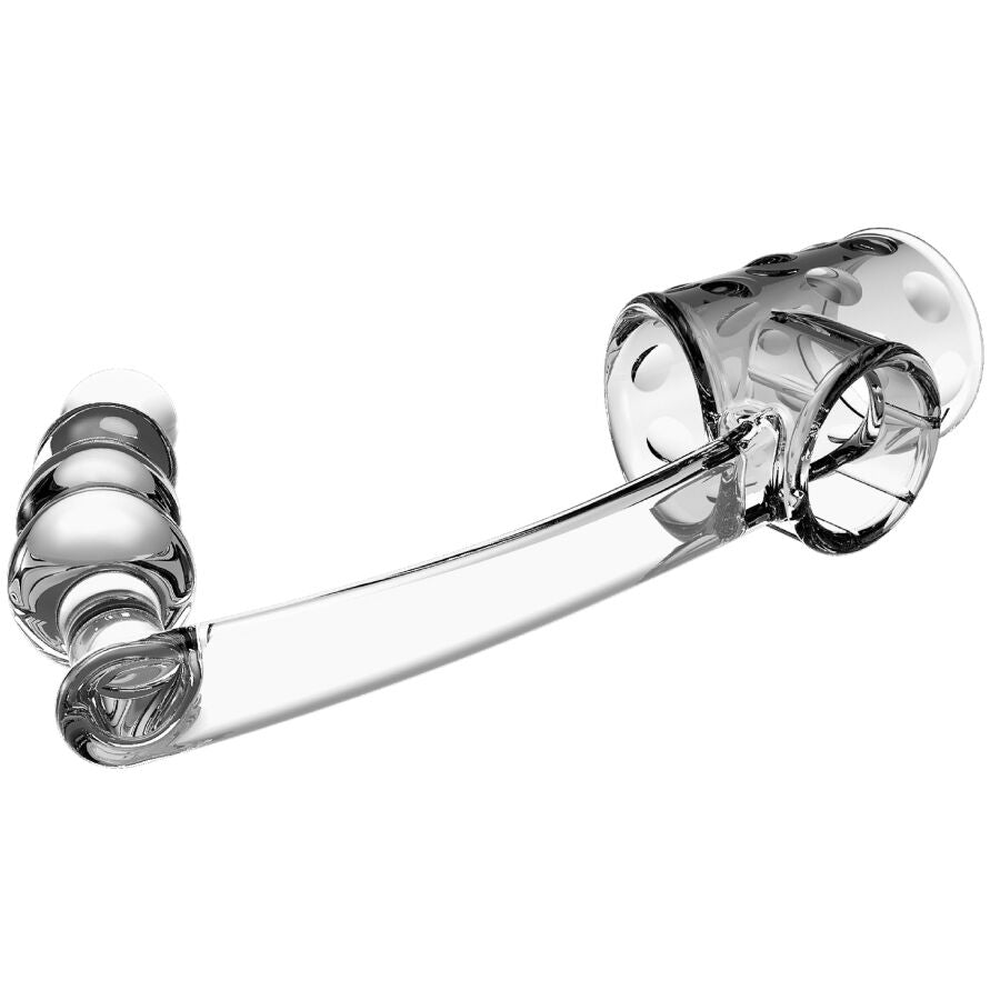 PRETTY LOVE - MANCHON PÉNIS AVEC PLUG ANAL TRANSPARENT