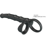 PRETTY LOVE - ANNEAU PÉNIS VIBRANT TATUM AVEC PLUG 10 VIBRATIONS NOIR