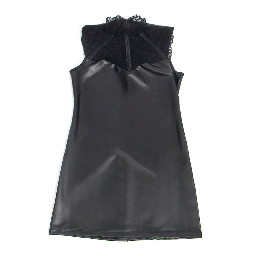 SUBBLIME - 957551 ROBE EN CUIR COL DENTELLE NOIR L/XL
