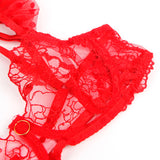 SUBBLIME - 957513 ENSEMBLE SOUTIEN-GORGE ET JARRETELLE EN DENTELLE ROUGE L/XL