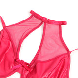 SUBBLIME - 957605 ENSEMBLE SOUTIEN-GORGE ET JUPE EN CUIR ROUGE S/M