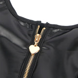 SUBBLIME - 957667 ROBE EN CUIR AVEC FERMETURE ÉCLAIR COEUR NOIR S/M