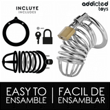 ADDICTED TOYS LOCKED - CAGE À PÉNIS EN MÉTAL IRON CELL 4 CM TAILLE S