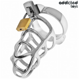 ADDICTED TOYS LOCKED - CAGE À PÉNIS EN MÉTAL AVEC VERROU ARGENT TAILLE M