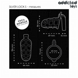 ADDICTED TOYS LOCKED - CAGE À PÉNIS EN MÉTAL AVEC VERROU ARGENT TAILLE S