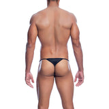 MOB - STRING EN V EN MICROFIBRE NOIR TAILLE L/XL